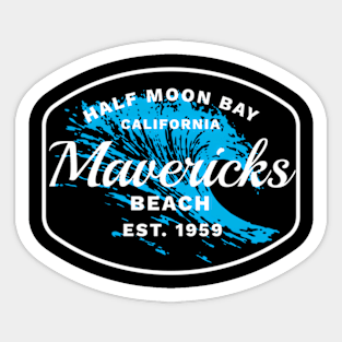 Half Moon Bay Mavericks Beach Surfing Travel Sticker